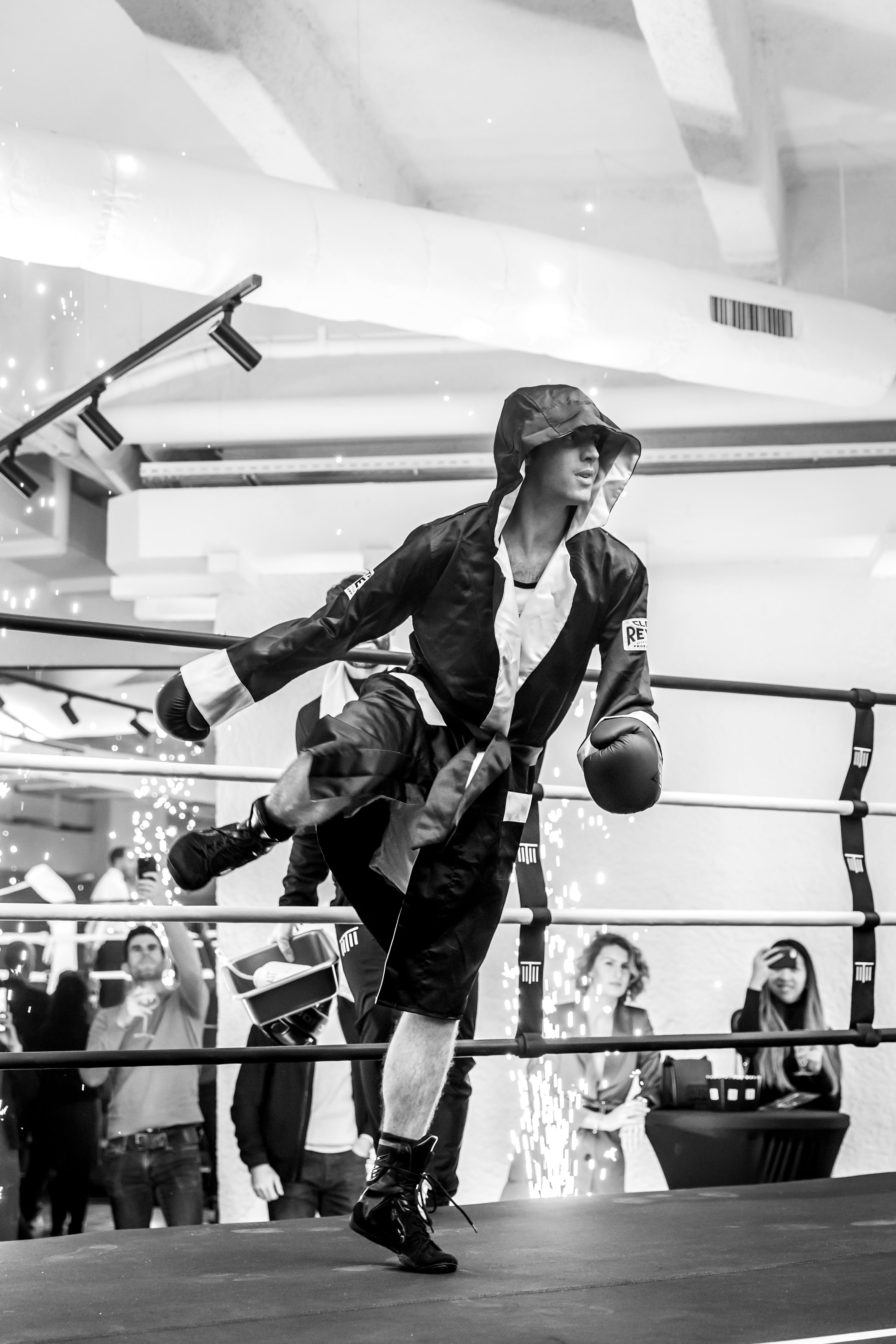 Me entering boxing match